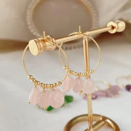 Natural Crystal Earrings for Women Irregular Ore Quartz Citrines Purple Crystal Pearl Tassel Dangle Stainless Steel Hoop Earring