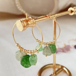 Natural Crystal Earrings for Women Irregular Ore Quartz Citrines Purple Crystal Pearl Tassel Dangle Stainless Steel Hoop Earring