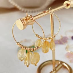 Natural Crystal Earrings for Women Irregular Ore Quartz Citrines Purple Crystal Pearl Tassel Dangle Stainless Steel Hoop Earring