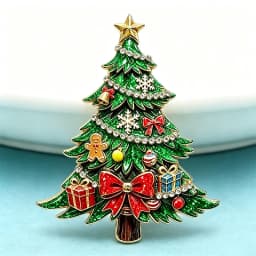 Wuli&baby Bowknot Christmas Tree Brooches For Women Unisex 2-color Beautiful Winter Pine-tree New Year Plants Party Brooch Pins