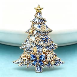 Wuli&baby Bowknot Christmas Tree Brooches For Women Unisex 2-color Beautiful Winter Pine-tree New Year Plants Party Brooch Pins