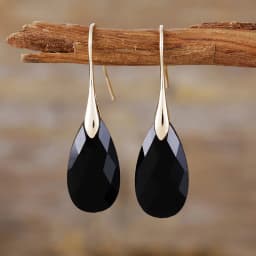 Classic Natural Stones Waterdrop Woman Hook Drop Earrings Ethnic Semiprecious Stone Designer Crystal Jewelry Gifts