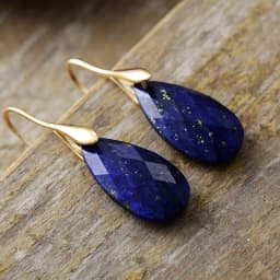 Classic Natural Stones Waterdrop Woman Hook Drop Earrings Ethnic Semiprecious Stone Designer Crystal Jewelry Gifts