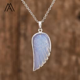 Luxury Flash Labradorite Angel Wing Pendant Necklaces Women Fashion Rainbow Fluorite Choker Necklace Jewelry Gifts Wholesales