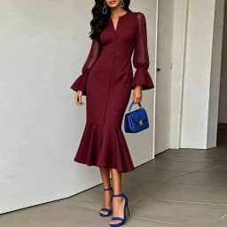 Dresses for Women Slim Long Sleeve V-Neck Women Dress New Package Hip Mermaid Dress Women Vestidos De Verano Mujer 2026 Q6765
