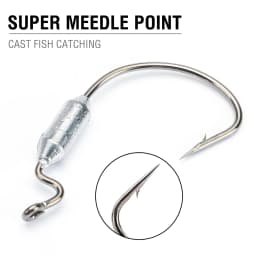 10Pcs Weighted Fishing Hooks 1# 1/0# 2/0# 3/0# 4/0# Offset Wide Gap Worm Hooks Bass Swimbait Hooks for Soft Lures