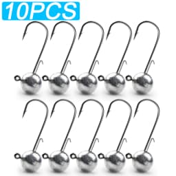 Barbed Metal Jig Hooks 2g 20g All Size Round Ball Jigging Head Hook Weedless Long Shank Gear for Soft Worm Lure Fishing Fishhook