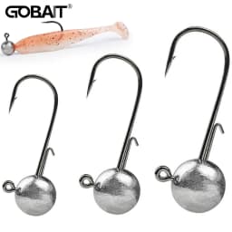 Barbed Metal Jig Hooks 2g 20g All Size Round Ball Jigging Head Hook Weedless Long Shank Gear for Soft Worm Lure Fishing Fishhook