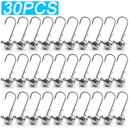 Barbed Metal Jig Hooks 2g 20g All Size Round Ball Jigging Head Hook Weedless Long Shank Gear for Soft Worm Lure Fishing Fishhook