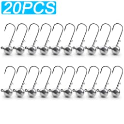 Barbed Metal Jig Hooks 2g 20g All Size Round Ball Jigging Head Hook Weedless Long Shank Gear for Soft Worm Lure Fishing Fishhook