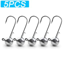 Barbed Metal Jig Hooks 2g 20g All Size Round Ball Jigging Head Hook Weedless Long Shank Gear for Soft Worm Lure Fishing Fishhook