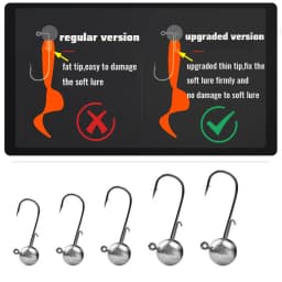 Barbed Metal Jig Hooks 2g 20g All Size Round Ball Jigging Head Hook Weedless Long Shank Gear for Soft Worm Lure Fishing Fishhook