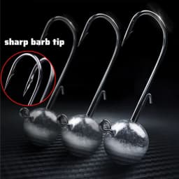 Barbed Metal Jig Hooks 2g 20g All Size Round Ball Jigging Head Hook Weedless Long Shank Gear for Soft Worm Lure Fishing Fishhook