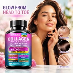 Collagen Complex Supplement with Biotin & Hyaluronic Acid, Hair Skin & Nails Support,Beauty Nutrition Formula for Skin Hydration