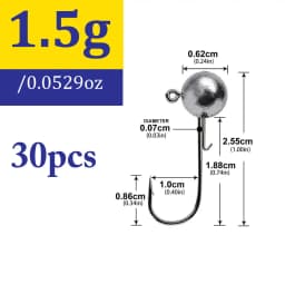30pcs/lot 1g-20g jig fishing hooks with auxiliary hook, jig head and soft worm fishing hooks for various weights of freshwate