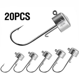 20pcs Ned Rig Jig Heads Fishing Hooks Mushroom Head Hooks 2.5-14g High Carbon Steel Fishing Tackle for Soft Plastic Baits