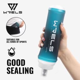 WRELS 500ML TPU Soft Folding Travel Water Bottles BPA-Free Collapsible Sports Flasks Running Hiking Bicycle Fitness Water Bottle