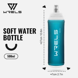 WRELS 500ML TPU Soft Folding Travel Water Bottles BPA-Free Collapsible Sports Flasks Running Hiking Bicycle Fitness Water Bottle