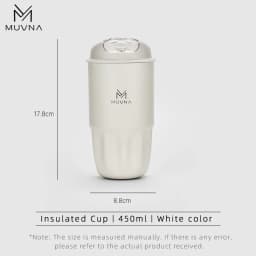 MUVNA Coffee Insulated Cup 260ML/450ML Outdoor Portable Ice Cup Travel Coffee Mug Spill Proof With Lid Car Thermos Cup White