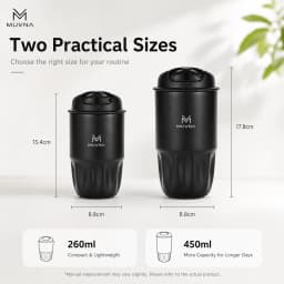 MUVNA Coffee Insulated Cup 260ML/450ML Outdoor Portable Ice Cup Travel Coffee Mug Spill Proof With Lid Car Thermos Cup White