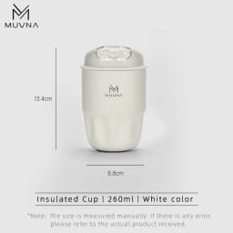 MUVNA Coffee Insulated Cup 260ML/450ML Outdoor Portable Ice Cup Travel Coffee Mug Spill Proof With Lid Car Thermos Cup White