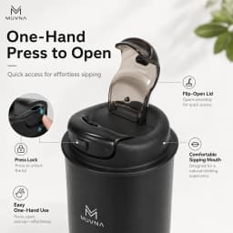 MUVNA Coffee Insulated Cup 260ML/450ML Outdoor Portable Ice Cup Travel Coffee Mug Spill Proof With Lid Car Thermos Cup White