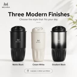 MUVNA Coffee Insulated Cup 260ML/450ML Outdoor Portable Ice Cup Travel Coffee Mug Spill Proof With Lid Car Thermos Cup White