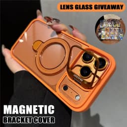 Double Bracket For Magsafe Glossy Case For iPhone 18 17 16 13 15 14 11 12 Pro Max Air Shockproof Cases For iPhone 14 15 16 Plus
