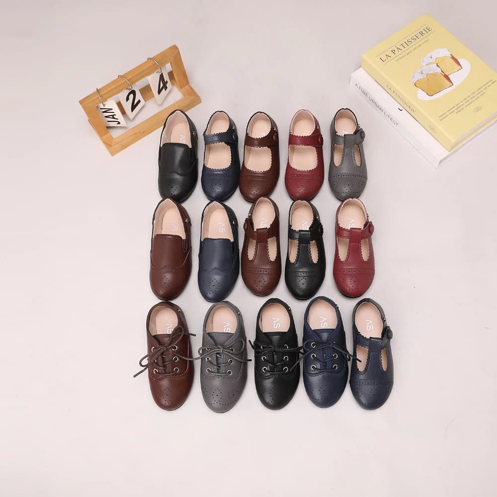AS Kids Shoes Children Brand Shoes Baby Girls Leather Shoes Toddler Princess Flats Boys Brouge Oxford Soft Platform Mary Jane