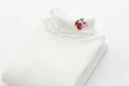 Girls Spring Autumn Turtleneck Embroidery Flower Long Sleeve T-shirt Baby Kids Children Tee