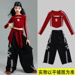 Girls K-pop Crop Top Joggers Cargo Pants Children Hip Hop Streetwear Girl Group Clothes Sets Kids Street Dance Jazz Costumes