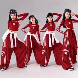 Girls K-pop Crop Top Joggers Cargo Pants Children Hip Hop Streetwear Girl Group Clothes Sets Kids Street Dance Jazz Costumes