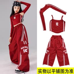 Girls K-pop Crop Top Joggers Cargo Pants Children Hip Hop Streetwear Girl Group Clothes Sets Kids Street Dance Jazz Costumes