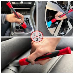 AUTOBRIGHT New Car Wash Brush Tire Cleaning Crevice 3 Piece Brush Set Air Vents Super Soft Bristle Interior Detail Brush