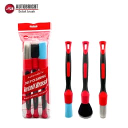 AUTOBRIGHT New Car Wash Brush Tire Cleaning Crevice 3 Piece Brush Set Air Vents Super Soft Bristle Interior Detail Brush