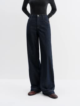 FSLE Straight High Waist Jeans for Women Winter Solid Simple All-match 2025 New Long and Short Versatile Pants Korean Style