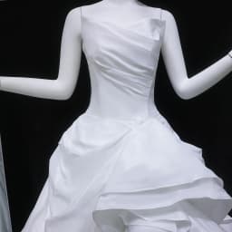 Sharon Said Luxury Satin Ball Gown Wedding Dress Draped Bodice Ruffled Layered Skirt Sweep Train Modern Bridal Gown SW628 Custom