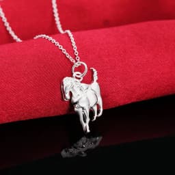 Fashion brand 925 Sterling Silver Necklace For Women luxury Wedding Jewelry elegant horse pendants chain neckalce