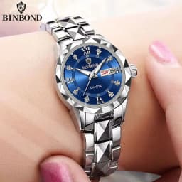 BINBOND B2521 Top Brand Luxury Fashion Business Womens Quartz Watches 30M Waterproof Week Date Clock Sport Womens Wristwatch