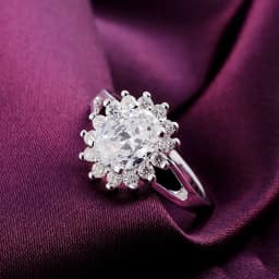 Popular Brands 925 Sterling Silver Crystal Flower Moissanite Diamond Rings for Women Fashion Wedding Party Gifts Jewelry