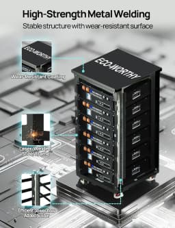 ECO-WORTHY RACK6 V2, 6-Layer Server Rack with 600A Busbar, Compatible with All ECO-WORTHY Rack Battery Versions