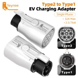 Feyree Type 2 to Type 1 Adapter IEC 62196-2 to J1772 EV Charger Adapter for Electric Vehicle Charging 16A 32A Single Phase