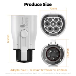 Feyree Type 2 to Type 1 Adapter IEC 62196-2 to J1772 EV Charger Adapter for Electric Vehicle Charging 16A 32A Single Phase
