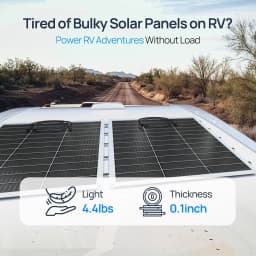 ECO-WORTHY 130 Watt 12BB Flexible Solar Panels,23.5% High-Efficiency Waterproof Monocrystalline Lightweight Solar Panel for RV