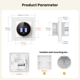 AVATTO WiFi Smart Knob Curtain Switch,Precise Percentage Control,With Ambient Light Ring,Support Tuya Alexa Google Home Alice