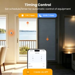 AVATTO WiFi Smart Knob Curtain Switch,Precise Percentage Control,With Ambient Light Ring,Support Tuya Alexa Google Home Alice