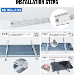 ECO-WORTHY Upgraded 45in Solar Panel Mount Brackets, with Foldable Tilt Legs, Suitable for 2pcs 100W/1pcs 200W 300W 400W