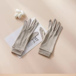 Birdtree, Women 100%Real Silk Knitted Gloves, Women's Sunproof Sleeping Glove, 2025 Fashion Casual Anti-sunburn Glove A48565QM