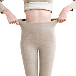 Birdtree, Cashmere Velvet Blend Warm Pants, For Women Plush Thickened lengthened High Waisted Pants With A Bottom Layer B30682QC