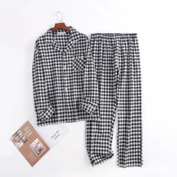 Men's Home Suits Long-sleeved Trousers Suits for Autumn and Winter Pijamas for Men Flannel Plaid Design Pajamas for Men